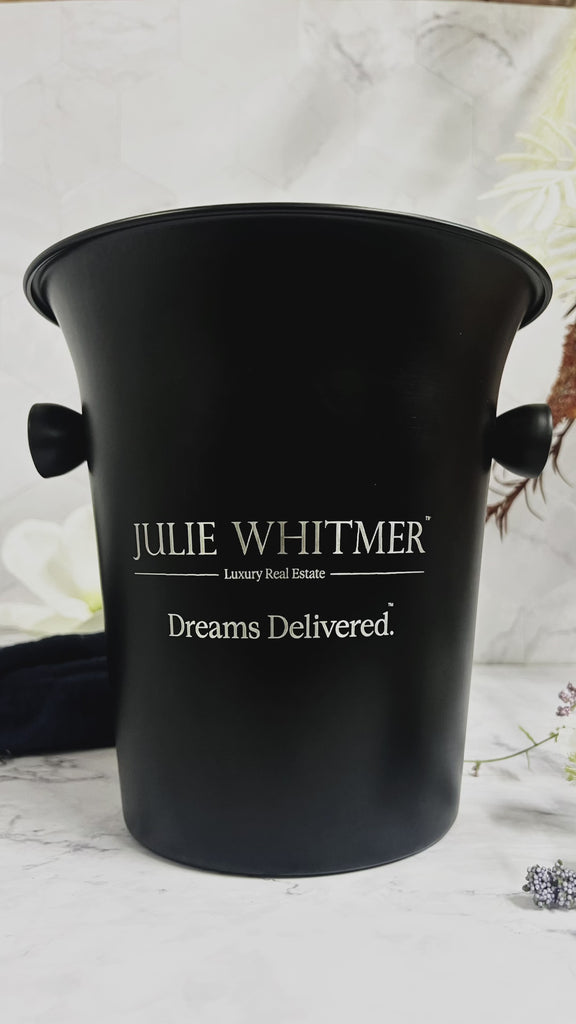 Personalised Matt Black Champagne Ice Bucket, Custom Engraved Wine/ Beverage Tub, Housewarming, Wedding, Engagement, Christmas Barware Gift