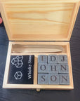 Custom Engraved Wooden Gift Boxed Charcoal Whiskey Stones Set of 9