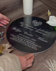 Personalised Memorial Round Slate Sign, Custom Engraved In Loving Memory Garden Stone, Funeral Cemetery Plaque, Loss of Loved One Pray Gift