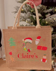 Personalised Printed Christmas Eve Jute Bag