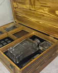 Personalised Army Wood Crate Whiskey Box, Whisky Decanter, 2 Glasses, 6 Ice Stones, 2 Coasters, Tongs, Etched Barware Groomsman Dad Gift Set