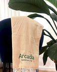 Personalised Fringe Throw, Custom Embroidered Name Logo Eco Blanket, Mum, Birthday, Xmas, Housewarming, Wedding, Anniversary, Corporate Gift