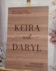 Custom Timber Wedding Welcome Sign, Personalised Rustic/ Vintage/  Boho, Country Hippie style Wooden Names, Ceremony/ Event/ Engagement/ Bridal Shower/ Birthday Signage on Easel