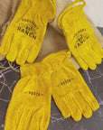 Personalised Genuine Leather Outdoor Wrist Gloves, Custom Engraved Logo Garden, Camping, BBQ, Fireplace Heat Protective Gloves, Mom Dad Gift