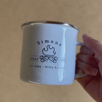Engraved Stainless Steel Enamel Picnic Cup, Custom Camping, Hiking Mugs, Personalised Travel Tumbler, Gift for Mom, Dad, Him