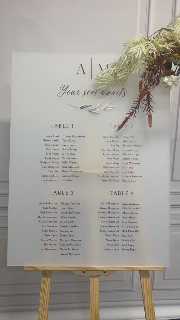 Personalised Wedding Seating Chart Sign, Custom UV Print Guest Plan, Find Table, Take a Seat Mirror Signage, Engagement Birthday Party Decor