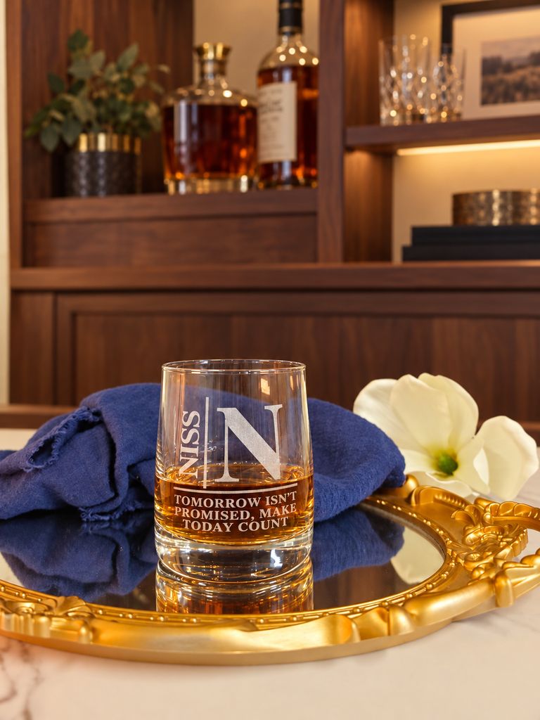 Personalised Portugal 280ml Rocks Whisky Glass, Custom Engraved Old Fashioned Tumbler Groomsman, Father's Day, Birthday, Logo Corporate Gift