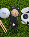 Personalised Golf Divot Tool & Magnetic Ball Marker, Custom Engraved Metal Pitch Repair, Golfer Dad Birthday, Groomsmen, Logo Corporate Gift