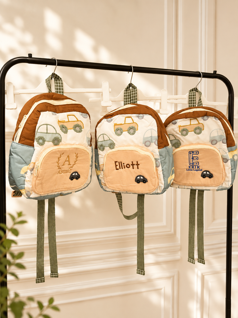 Custom Embroidered Kids Boy & Girl Backpack, Personalised Name Zipper Toddler Kindergarten School Bag, Baby Birthday Gift, Baptism Keepsake