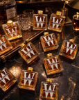 Personalised 100ml Square Clear Glass Mini Bottle, Custom Print Cocktail Shot Bonbonniere Wedding Favour Groomsmen Bridesmaid Corporate Gift