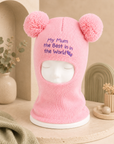 Personalised Embroidery Baby Pom Pom Ear Knitted Beanie & Neck Warmer, Custom Name Newborn Winter Hat, Kid Infant Birthday, Christening Gift
