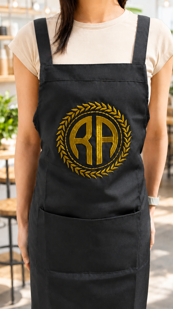 Custom Embroidered Adjustable Kitchen Apron/ Chef, BBQ, Handyman, Gardener, Farmer, Waiter, Workshop Crossover Pocket Bib, Housewarming Gift