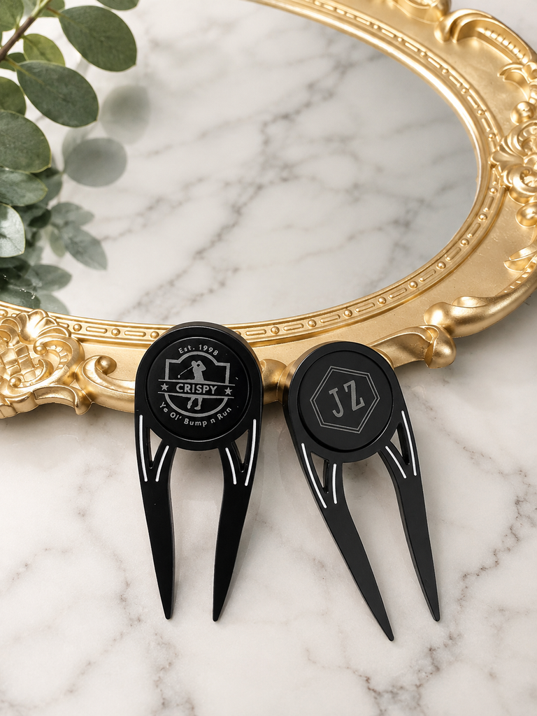 Personalised 3-in-1 golf divot tool with magnetic ball marker and bottle opener custom engraved