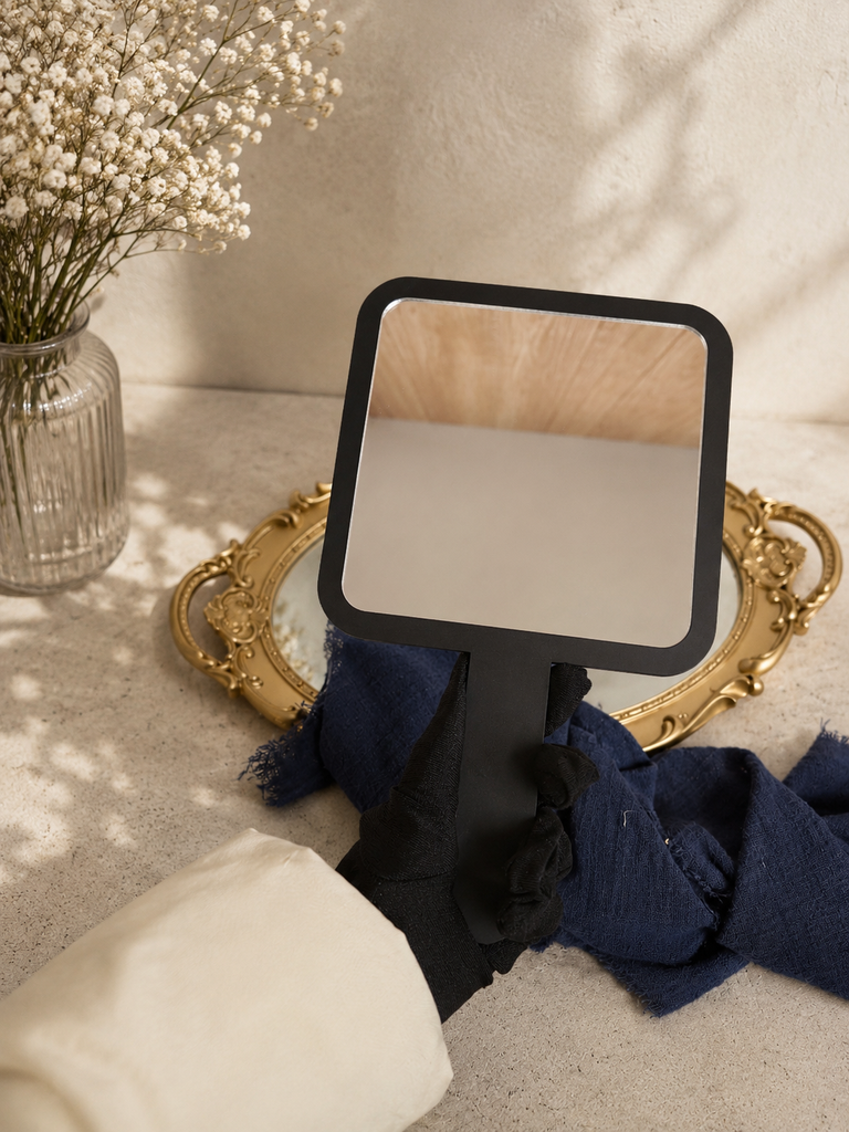 Personalised UV Printed Brand Business Logo Acrylic Handheld Mirror - Hair, Barbershops, Lash Brow, Makeup Cosmetic Spa Dental Beauty Clinic