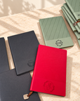 Personalised Striped Leatherette A5 Notebook & Bookmark Charm, Custom Etched Logo Business Journal, Graduatio, Teacher Office Corporate Gift