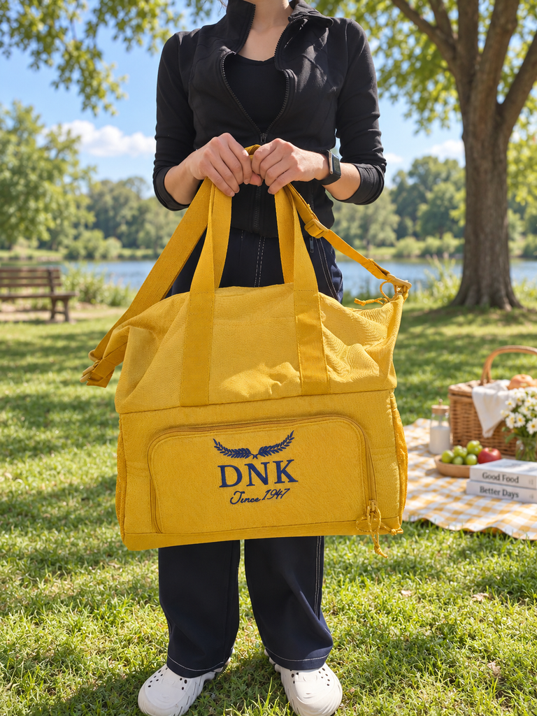 Custom Embroidered Insulated Picnic Cooler Bag & Shoulder Strap, Handles; Personalised Camping, Beach, Boating Trip Concert, Grocery Storage
