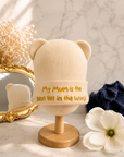 Personalised Embroidery Baby Knitted Bear Ears Beanie, Custom Name Newborn Toddler Winter Hat, Kid, Infant Birthday Shower, Christening Gift