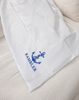 Personalised Embroidered Cotton Pillowcase 50x80cm, Custom Name Monogram Bedding Cushion Cover, Housewarming, Wedding Anniversary, Home Gift