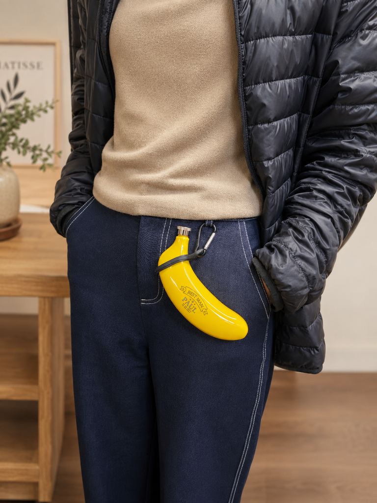 Personalised Banana Hip Flask 5oz, Custom Engraved Novelty Stainless Steel Flask with Hook & Funnel, Funny Bucks Party Birthday Travel Gift 