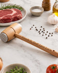 Wooden meat tenderiser hammer personalised BBQ and chef gift