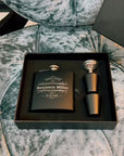 Personalised Engraved Stainless Steel 170ml 6oz Hip Flask, Funnel & Shot Glasses - FREE Gift Boxed, Laser Etching Custom Logo Wedding/ Groomsman/ Godfather Favour