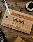 Personalised Beech Wooden Cheese Serving Tray / Chopping/ Cutting Board, Timber Engraved Monogram Wedding/ Anniversary/ Housewarming/ Gift