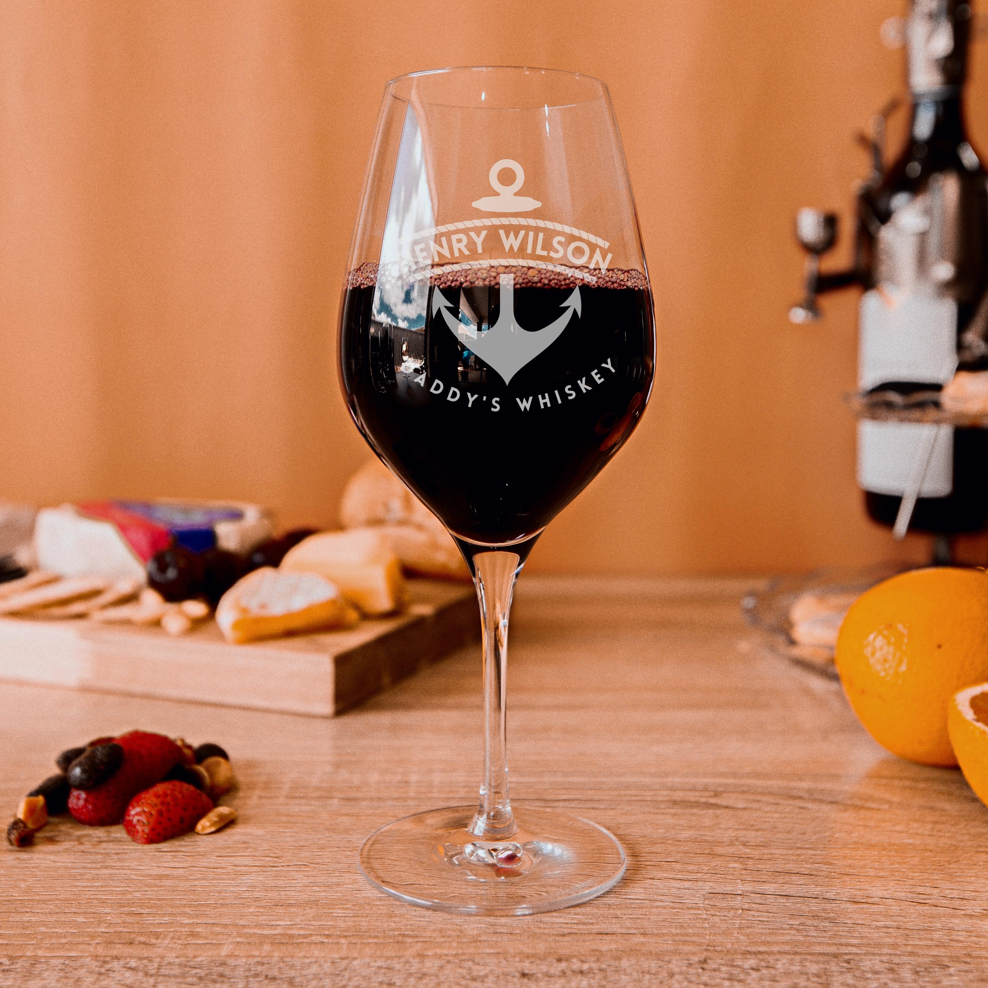 Engraved 480ml Red Wine Germany Crystal Glass, Personalised Custom