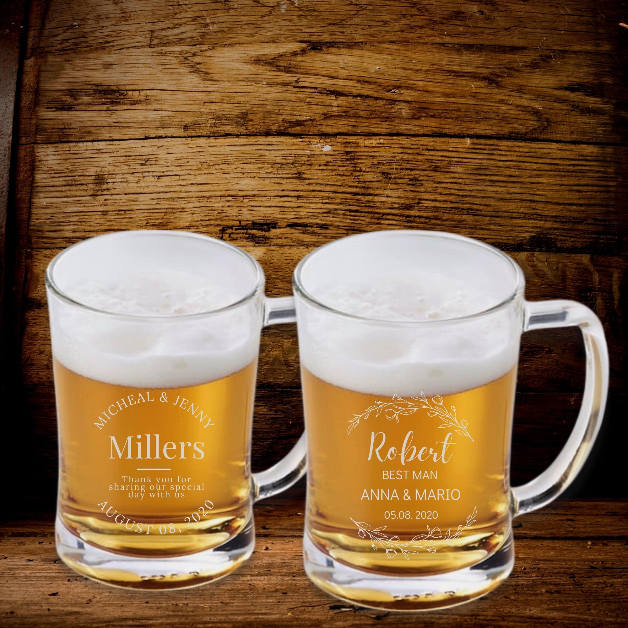 Engraved 600ml Classic Beer Glass / Tankard Mug