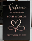 Custom Acrylic Wedding Welcome 3D Sign, Personalised Rose/ Gold Mirror Names, Ceremony/ Event/ Engagement/ Bridal Shower/ Birthday Signage on Easel