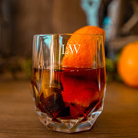 Engraved Italian Cocktail/ Whiskey/ Spirits/ Water 350ml Crystal Glass, Personalised Custom Monogram Tumbler, Housewarming/ Groomsmen Gift