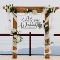 Custom Wooden/ Acrylic Welcome To Our Wedding Hanging Sign, Personalised Name & Date Signage, Hedge Photo Prop, Event Wall Hoop, Bridal Shower, Anniversary, Stag Hens Party, Birthday Backdrop Decor