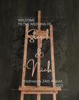 Custom Frosted/ Clear Acrylic Wedding Welcome 3D Sign, Personalised Rose/ Gold Mirror Names, Ceremony/ Event/ Engagement/ Bridal Shower/ Birthday Signage on Easel