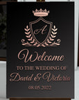 Custom Acrylic Wedding Welcome 3D Sign, Personalised Rose/ Gold Mirror Names, Ceremony/ Event/ Engagement/ Bridal Shower/ Birthday Signage on Easel