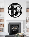 Personalised Family Name Our Father Lord, Custom Jesus Chris Wall Hanging Sign, Cross Prayer First Communion Hoop, Christening New Born Gift