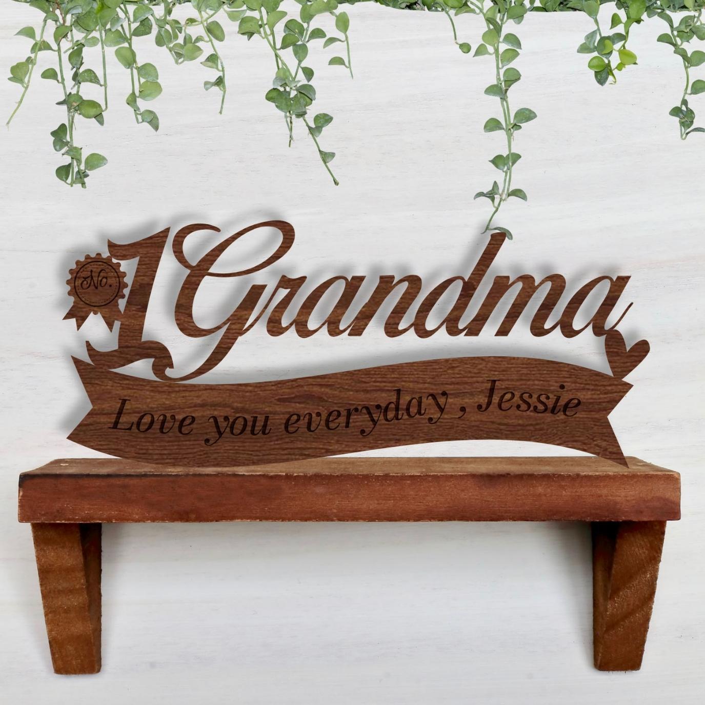 Custom Wooden/ Acrylic No. One Mom/ Grandma Sign, Happy Mother's Day, #1 Greatest Mum Award Trophy, Best Grandmother Ever Sign, Wall Decor Keepsake Gift, Party Hanging Signage for Mom