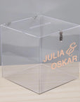 Personalised Clear Acrylic Name & Date Wedding Wishing Well Box, Custom Logo Gift Card, Envelope, Money Boxes, Baptism Christening, Birthday