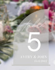 Custom Engraved Acrylic Wedding Sail Table Number, Personalised Banqueting Tables Plaque, Luxury Wedding Decor Ceremony/ Elegant Event / Engagement/ Bridal Shower/ Birthday Menus, Signs