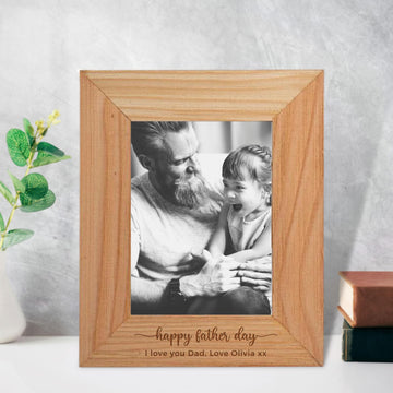 Personalised Wooden 5"x7" Photo Frame Box, Engraved Custom Picture Frames, Memory Gifts, Housewarming Birthday, Mom-Dad, Teacher, Grandparents, Godparents, Baby, Wedding Favour