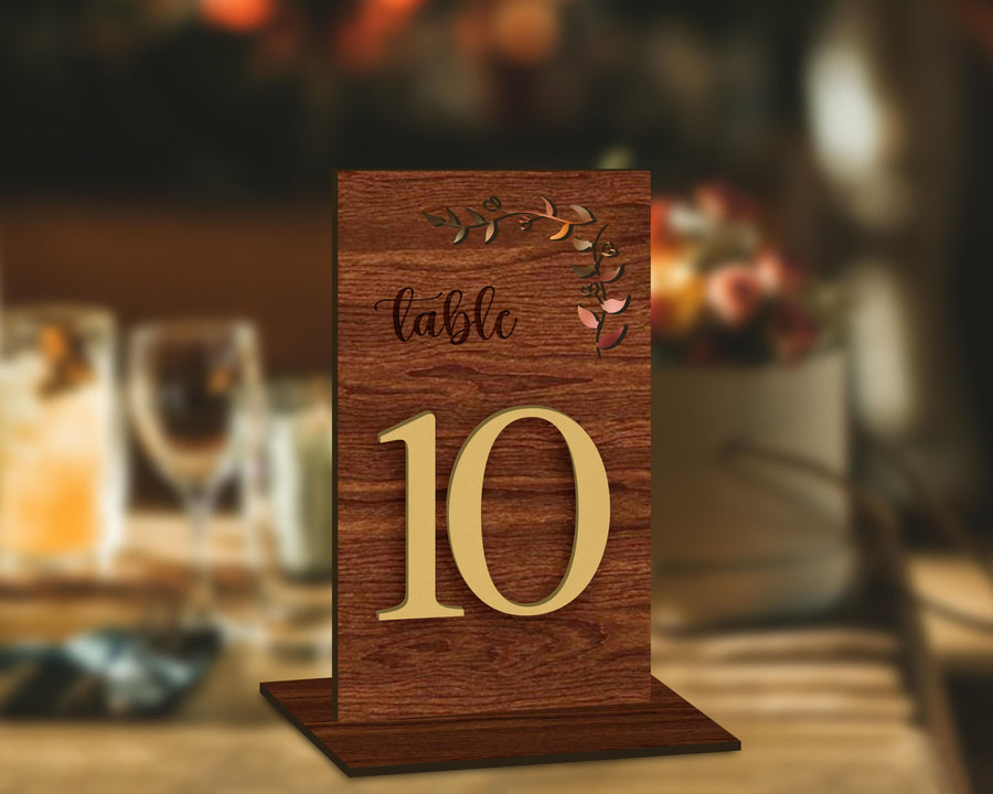 Personalised Engraving & 3D Raised Wooden Laminated Plywood Wedding Table Number, Custom Tables Plaque, Wedding Decor Ceremony Event Signs