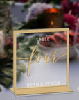 Personalised Engraving & 3D Raised Acrylic Wedding Square Table Number, Custom Banqueting Plaque, Wedding Bridal Shower, Birthday Decor Sign