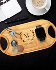 Personalised Wooden Jewellery/ Tech/ Office/Serving/Catchall Tray, Custom Engraved Timber Organiser, Birthday, Housewarming Gift for Her Him