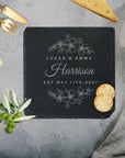 Personalised Square Slate Serving Cheese Board, Custom Engraved Charcuterie Platter, Wedding, Anniversary, Corporate, Housewarming Gift