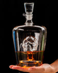 Engraved Whiskey/ Scotch/ Spirit/ Tequila Skull Decanter/ Carafe, Personalised Custom Premium Whisky Birthday, Groomsmen, Bar Gift for Dad/ Him