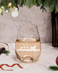 Christmas Engraving 460ml White Wine - Slovakia Crystalline Glass