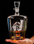 Engraved Whiskey/ Scotch/ Spirit/ Tequila Skull Decanter/ Carafe, Personalised Custom Premium Whisky Birthday, Groomsmen, Bar Gift for Dad/ Him