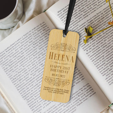 Personalised Wooden Bookmark, Custom Timber Teacher Bookmarks, Logo Engraved Book Card, Name Tags, Gift For Him, Dad/ Corporate, Wedding Favours