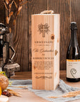 Personalised Rustic Pine Wooded Wine Box Gift, Engraved Custom Housewarming/ Birthday Champagne Present Box, Wedding Bridesmaid/ Groomsman, Thank You God Parents Favour, Mother's, Father's Day