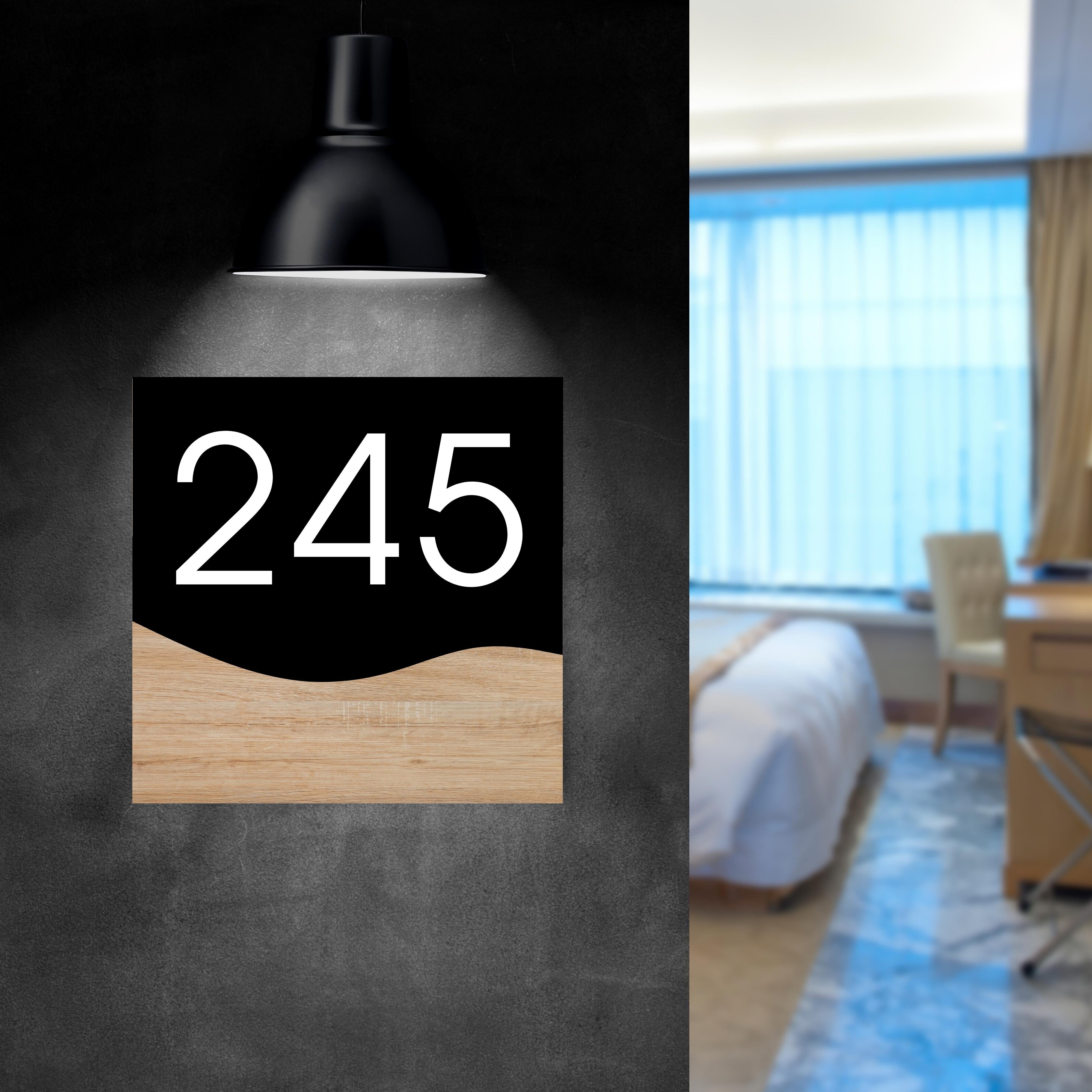 Room Sign Sticker Custom Engraving Double Layers Wooden & Acrylic Room Name Sign, Door ...