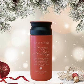 Christmas Personalised Coffee Cup Tumbler 350ml Engraved Xmas New Year Custom Insulated Wine Sipper Travel Thermal Mug Portable Vacuum Flask