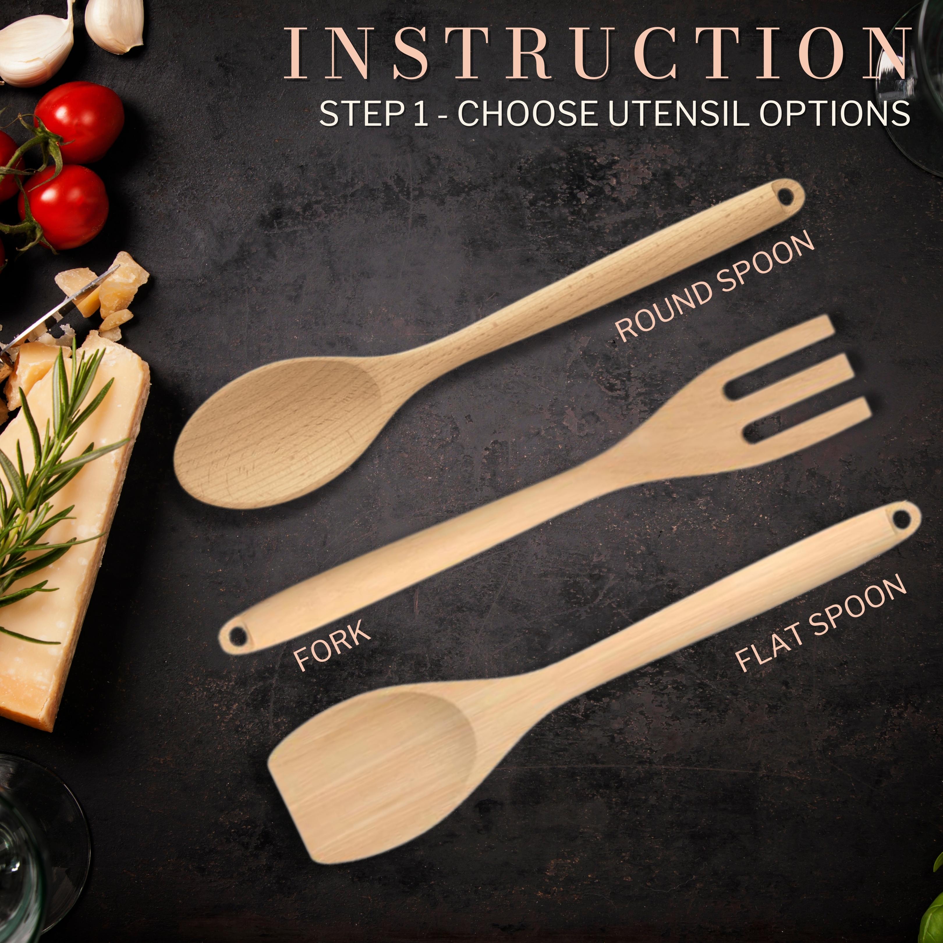 Custom Utensils Personalised Wooden Mixing Spoon, Custom Laser Engraved Timber Spatulas ...